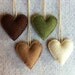 Chocolate brown, mocha and cream and olive/moss green felt ornaments ready to ship
