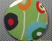 Pocket Mirror OR Magnet OR Button Easel... Your Choice - ABSTRACT Flowers  - 3 inch Round