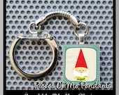 Keychain GARDEN GNOME - Scrabble tile Key Chain or Choose Any Design from my Shop ... handmade by Pieces Of Me Pendants