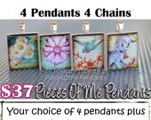 WHOLESALE GIFT SETS - 4 Scrabble Pendants, 4 Chains 4 gift bags .... Scrabble Necklaces Wholesale Gift Sets