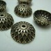 6 Pieces of Acorn Bead Caps in Antique Silver OX OR Brass OX Color -- 13 mm (YOU PICK THE COLOR)
