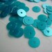 7g of 6 mm Flat Round Sequins in Satin Turquoise Color