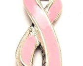 50 Pink Breast  Cancer Awareness ribbons Charms - ChubbyChicoCharms