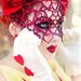 Hearts leather mask in red