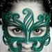 Muse leather mask in teal