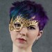 Vixen leather mask in Gold