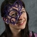 Mask in purple leather "Whirly"