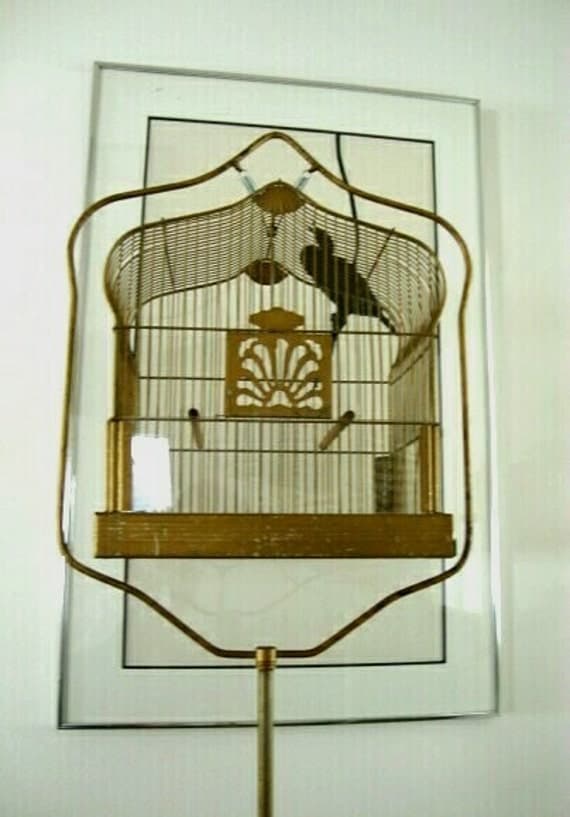 Vintage Crown bird cage and stand by Sassydoggs on Etsy