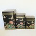vintage back tin canister set asian theme birds and flowers
