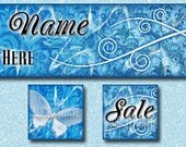 BLUE-ISM ------ Premade Etsy Shop Banner Avatar Set - One Of A Kind (OOAK) & Fabulous - by Accentuate