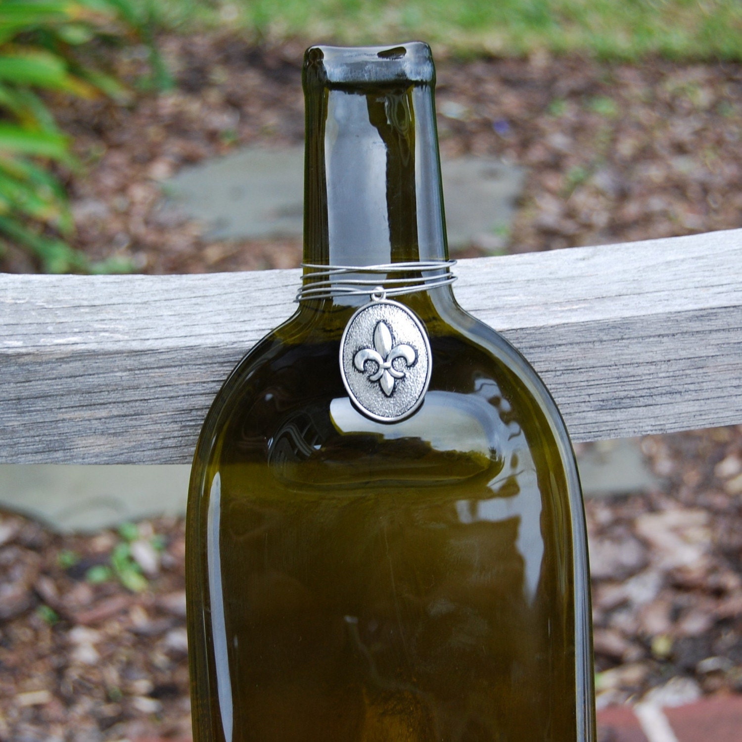 Olive Green Wine Bottle Cheese Board - Eco -Friendly Slumped Bottle