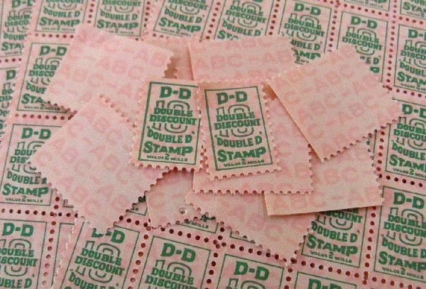 300 trading saver thrift stamps - like S and H green stamps - 300 peach
