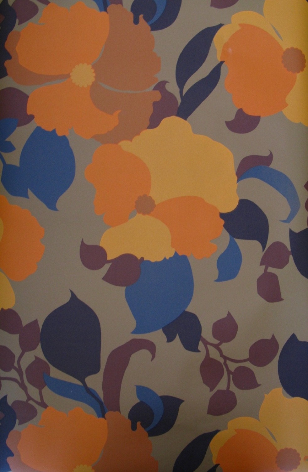 CUSTOM LISTING for MACKENZIE - vintage wallpaper - floral browns - per half yard