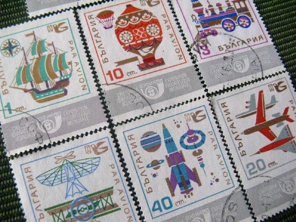 vintage postage - transport graphic - vintage postage stamp ephemera