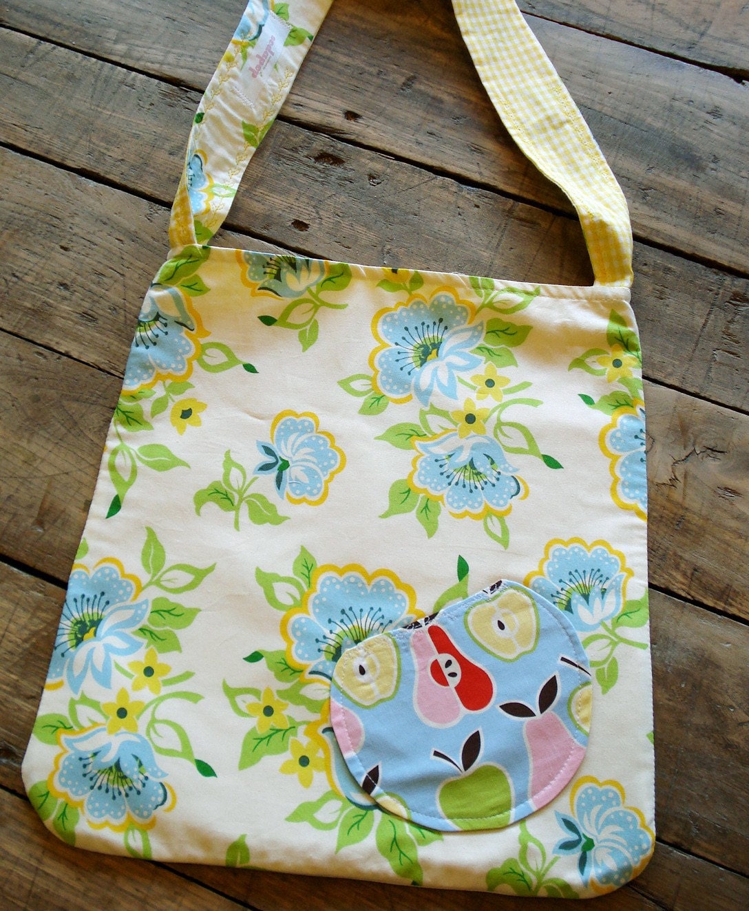 Yellow floral tote