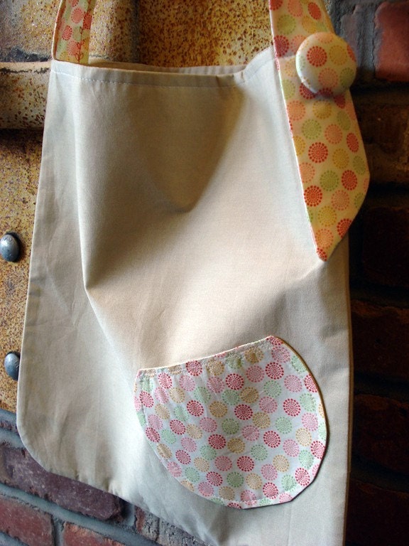 Khaki and tiny circle tote