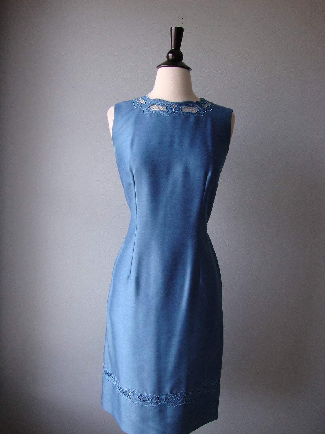 1960s Jackie O / Mad Men Suit Dress // Blue