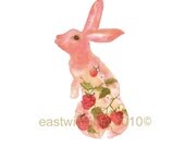 SHABBY CHIC Rabbit Print - Strawberry Fields Forever - 8x10 inches