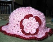 PATTERN Crocheted toddler beanie with brim in the size of 12 - 24 months and  2T - 4T