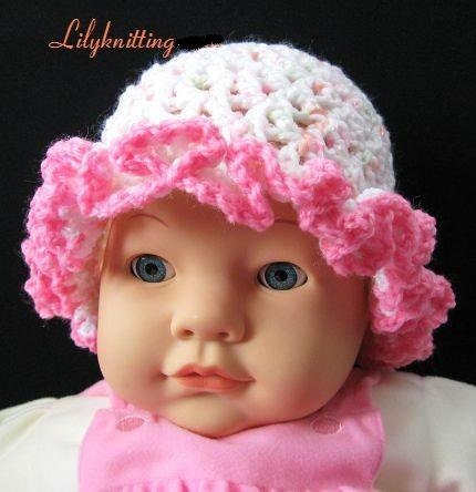 Pattern in PDF -- Crocheted baby cloche beanie hat (Cloche 19) -- Newborn