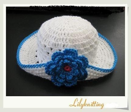 PATTERN in PDF -- crocheted baby cloche beanie summer hat with a large rose flower (Cloche 10) -- 12 - 24 months and 2T - 4T
