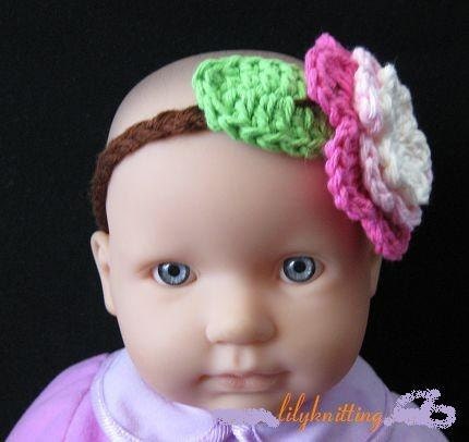 PATTERN in PDF -- Braid headband with crocheted flower in All sizes from a newborn  to adult (Headband 17) -- flower headband