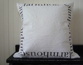 Rustic Pillow Cotton Farmhouse Throw Pillow Cover- Made to Order- Pillow Insert Not Included