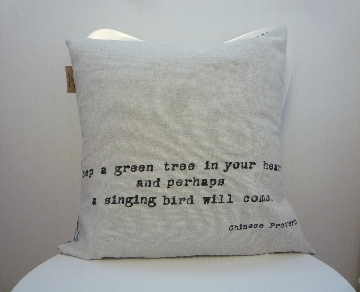 Personalized Quote Industrial Chic Cotton Throw Pillow Cover- Made to Order- Pillow Insert Not Included
