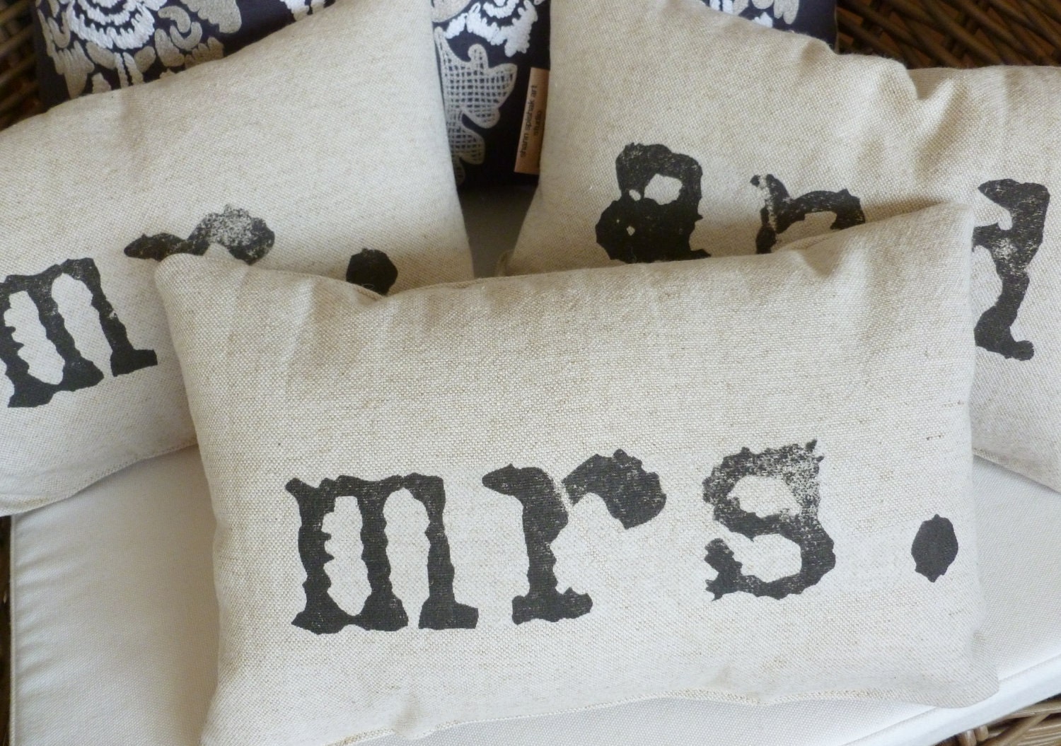 Throw Pillows Set of Three Whimsical for Couple- Made to Order