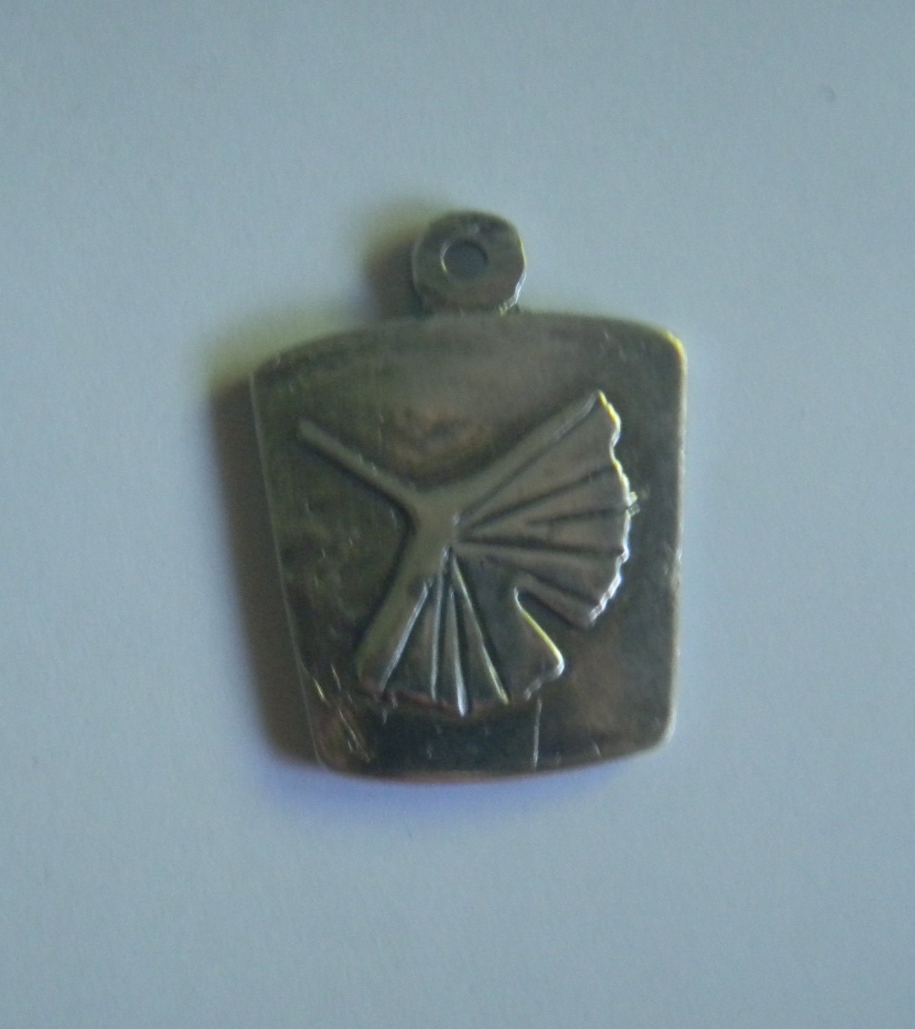 Ginkgo Leaf Fine Silver PMC Pendant