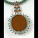 RESERVED Tidepool Pendant, Bead Embroidery Necklace, Turquoise, Copper