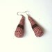 Coral - brown long dangle earrings -crochet - handmade Birthday summer autumn gift for her