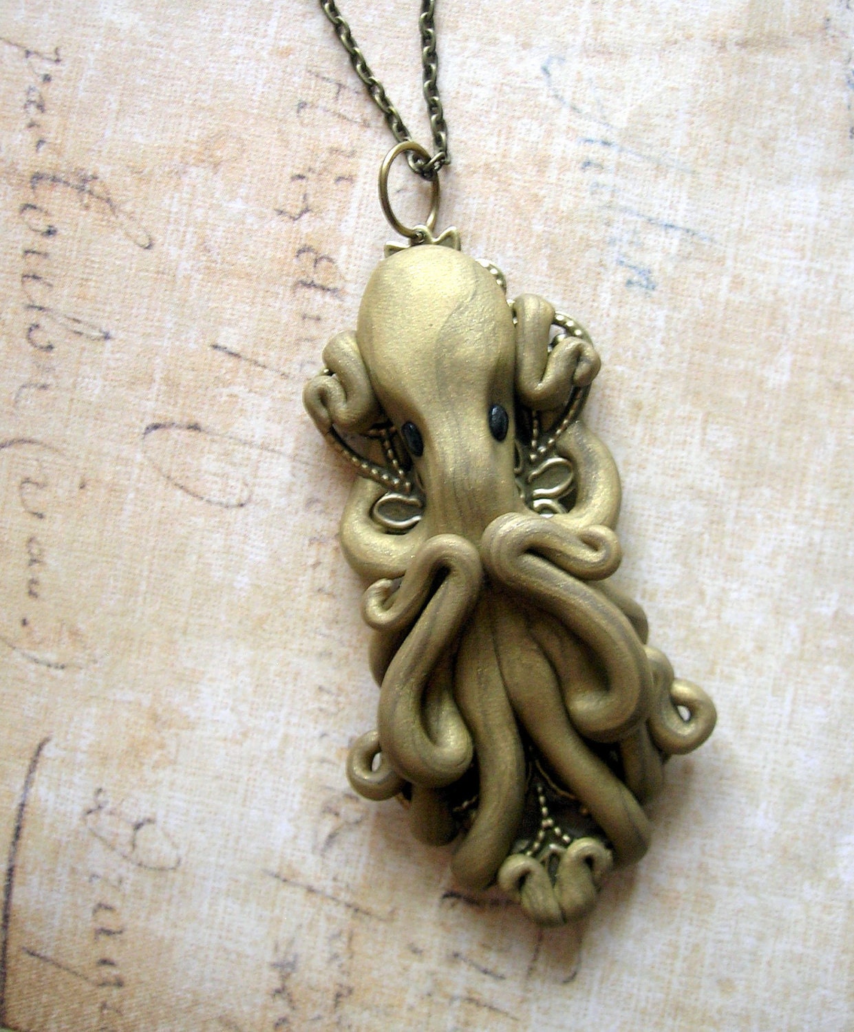 Ornate golden octopus necklace - rudeandreckless
