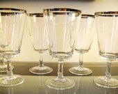 RESERVED FOR RESHY2    ---- Vintage set of 6 silver trimmed glasses