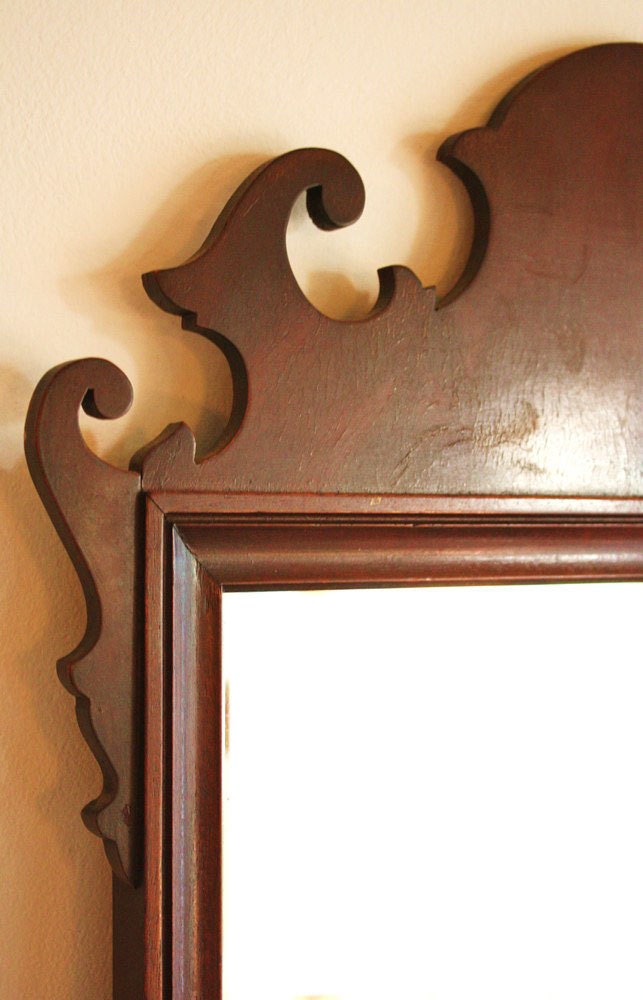 Tall Victorian antique wood mirror by highstreetmarket on Etsy