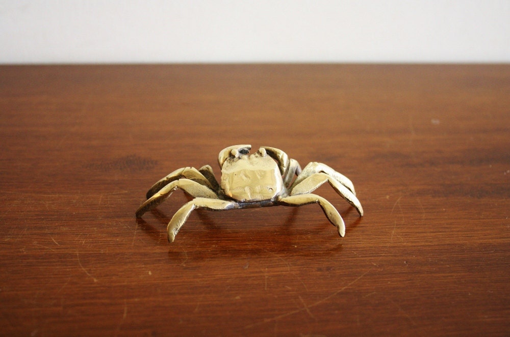 Vintage brass crab
