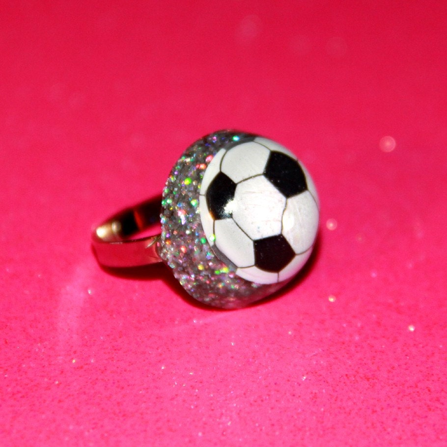 Sporty Girl Soccer Sports Fan Soccer Mom Adjustable Ring - SALE