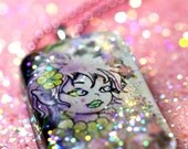 Fairy Necklace Magical Purple Fairy Wearable Art ...made with original fairy art print, resin, glitter, and love by isewcute