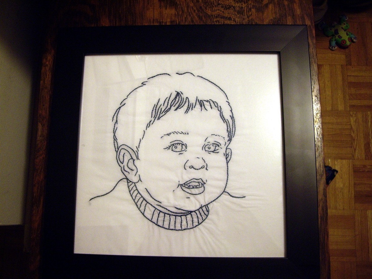 Personal Custom Line Art Hand Embroidery Pattern made from your own Photo