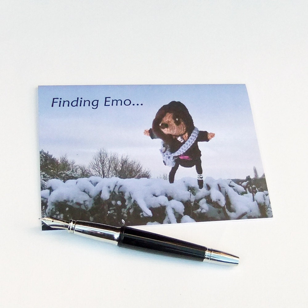 Meerkat Finding Emo Card, valentine, teenager, goth, emo, every day greetings, humor