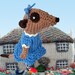 Alice in Wonderland Meerkat Handmade in UK knitted plush book character meercat