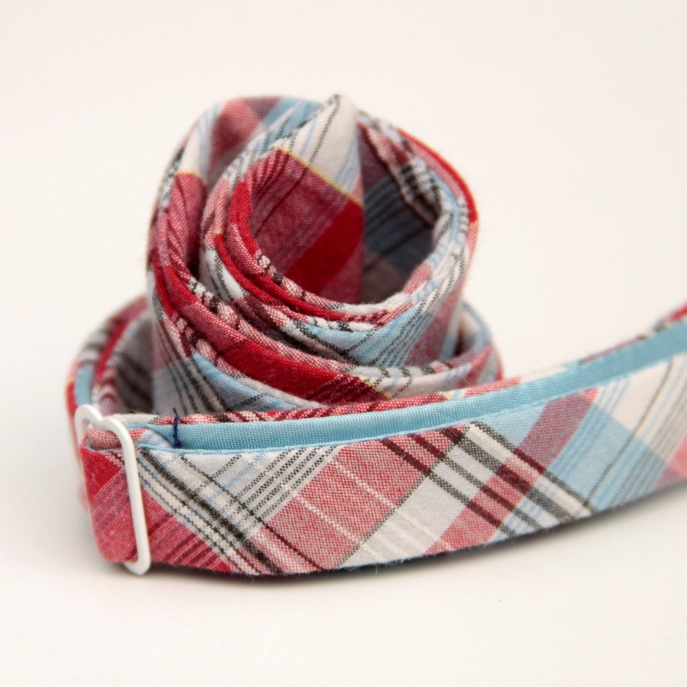 black friday/cyber monday sale-red and blue plaid freestyle bow tie