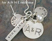 Personalized Charm, Half-Inch Stamped Sterling Silver Charm by E. Ria Designs