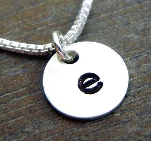 Initial Necklace, Personalized, Custom Letter Sterling Silver (.925) Jewelry,  JENNA  by E. Ria Designs