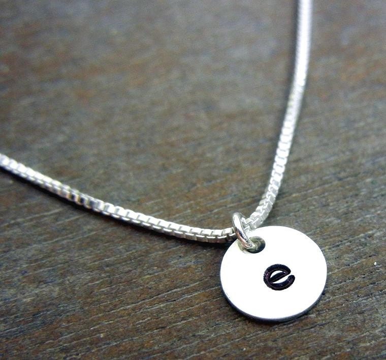 Initial Necklace, Personalized, Custom Letter Sterling Silver (.925) Jewelry,  JENNA  by E. Ria Designs