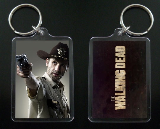 THE WALKING DEAD keychain / keyring Rick Grimes Andrew Lincoln