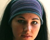 Headband / Dread Wrap / Head wrap in Violet and Blue