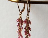 Pink Tourmaline Cluster Earrings - 14k Gold Filled - One of a Kind