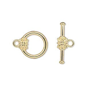 10 Gold Plate Toggle Clasps