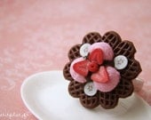 Waffle Ring - Chocolate Decadence and Strawberry Ice Cream - Waffle Collection